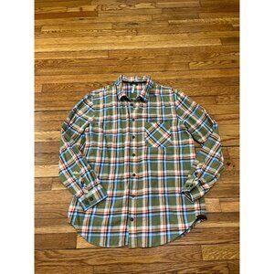 Hanna Andersson Men's Green Plaid Flannel Button Front Long Sleeve Shirt Size XL